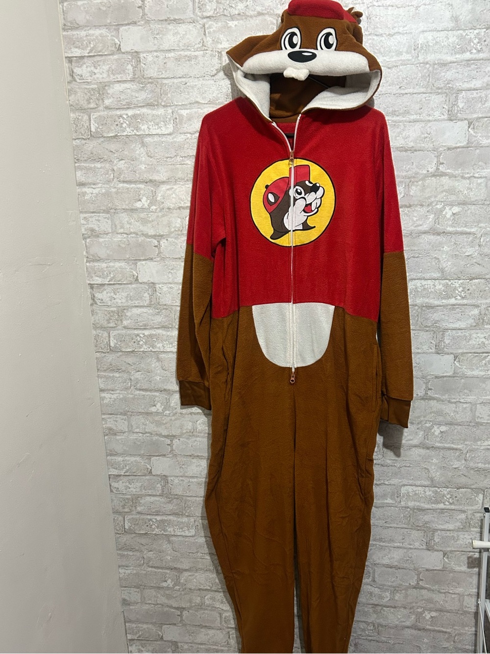 Buc-ee's Red & Brown Beaver Character Onesie